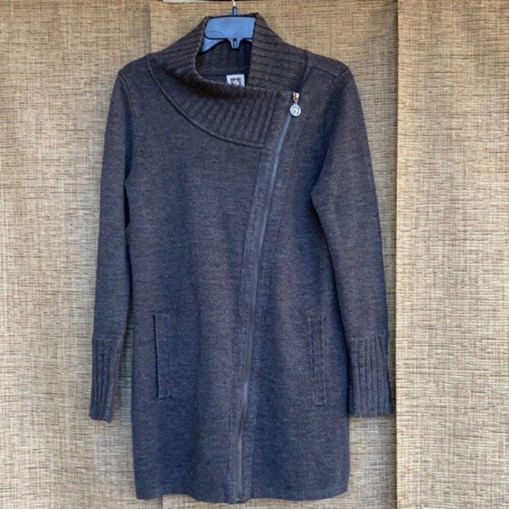 Anne Klein long sweater cardigan with zipper